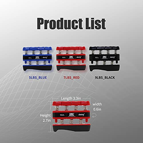 GM2 Grip Exerciser, Hand Exerciser, Finger Exerciser. 9lb(Black) 7lb(Red) 5lb(Blue) - color: Red