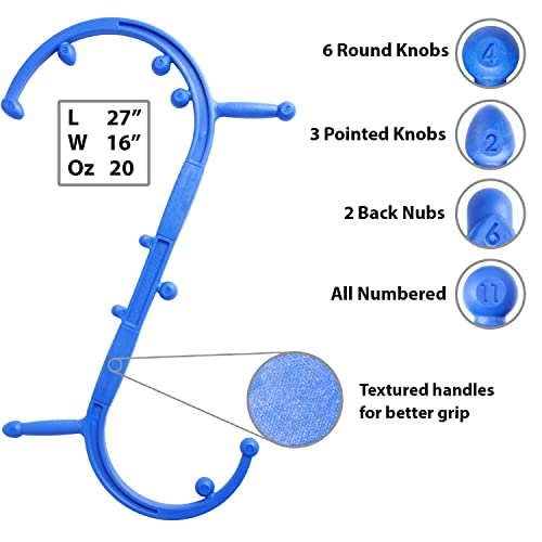 Body Back Buddy Elite FSA Eligible Trigger Point Massage Tool, Neck and Back Massager Handheld, Manual Self Massager, Massage Cane, Muscle Knot Remover with Instructions, 2-Pack Bundle (Blue) - color: Blue, size: Elite Bundle