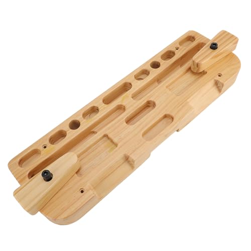 RiToEasysports Rock Climbing Hang Board, Solid Wood Fingerboard Training Board with Various Grip Holes for Home Gym Outdoor Strength Exercise