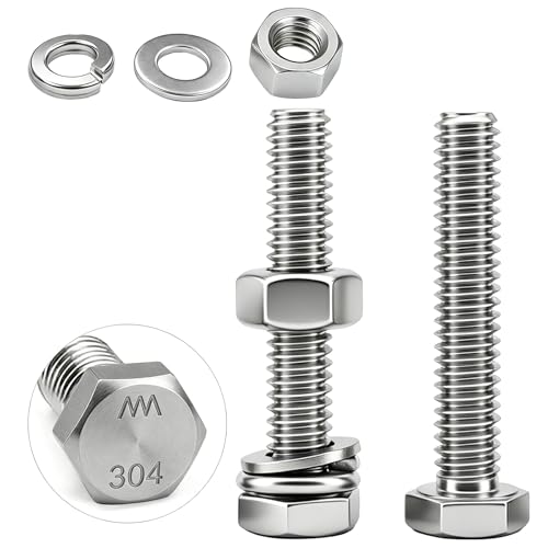 25 Sets 1/4-20x1-1/4 Bolt and Nut Set, Flat & Lock Washers Included,100PCS | 304 Stainless Steel 1/4-20 Bolt, Precision Fasteners Mechanical Assembly Equipment Repair & DIY - size: 1/4-20x1-1/4" 25sets