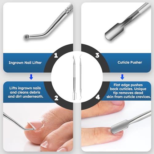 Nail Clippers for Seniors, Heavy Duty Ingrown Toenail Clippers with Long Handle， Wide Jaw Fingernail Clippers and Slanted Nail Cutter for Thick Nail for Men Women Pregnant Elderly 5Pcs - size: Wide Jaw 5pcs