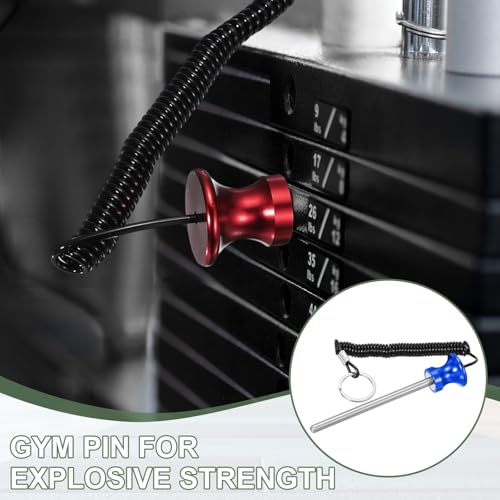 Weight Stack Pin, Weight Gym Pin Strength Training Equipment Replacement with Pull Rope for Commercial Home - color: Blue, size: 0.3 x 4.7 Inch