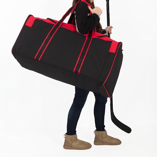 Jetstream Heavy Duty Multi Pocket Durable Sports Gym Equipment Travel Duffel Bag - color: XL 36" Red, size: 36IN