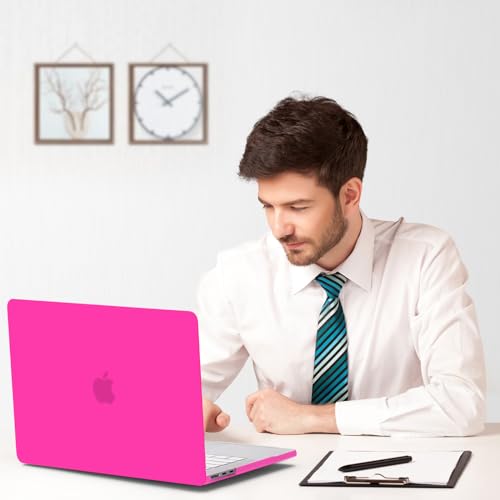 B BELK for MacBook Air 15 inch Case M5 2026 2025 2024 2023 Release M4 M3 M2 | A3448 A3241 A3114 A2941, Matte Plastic Laptop Hard Shell Case with Keyboard Cover & Screen Protector, Hot Pink - color: Hot Pink
