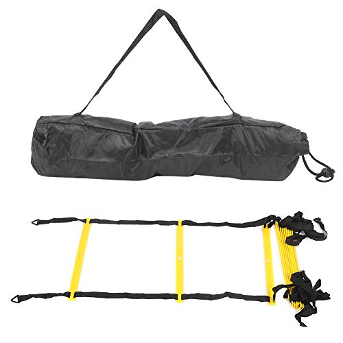 12 Rungs Agility Ladder, Training Equipment with Adjustable Rungs Spacing 43CM Fixed Design Mesh Carry Bag for Football Soccer Warm Up Exercise Speed Coordination