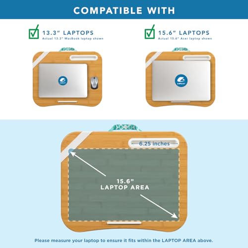 LAPGEAR Designer Lap Desk – Aqua Trellis, Fits 15.6” Laptops - color: Aqua Trellis, size: Single Lap Desk