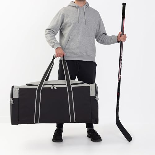 Jetstream Heavy Duty Multi Pocket Durable Sports Gym Equipment Travel Duffel Bag - color: XL 36" Grey, size: 36IN
