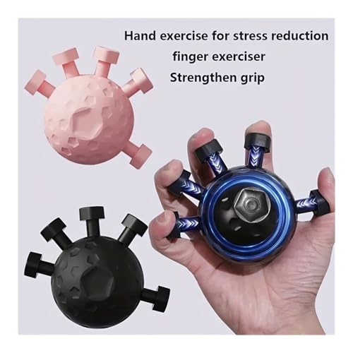 2pcs Adjustable Finger Exerciser Trainer - Hand Grip Strengthener for Rock Climbing, Fitness, and Rehabilitation - color: Black+Pink