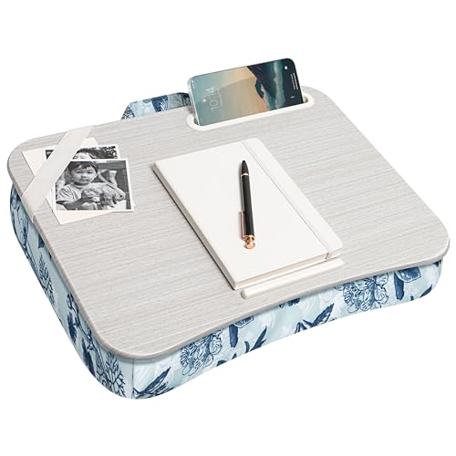 LAPGEAR Designer Lap Desk – Blue Blossoms, 2-Pack with Storage Basket - color: Blue Blossoms, size: 2-Pack Lap Desks + Basket