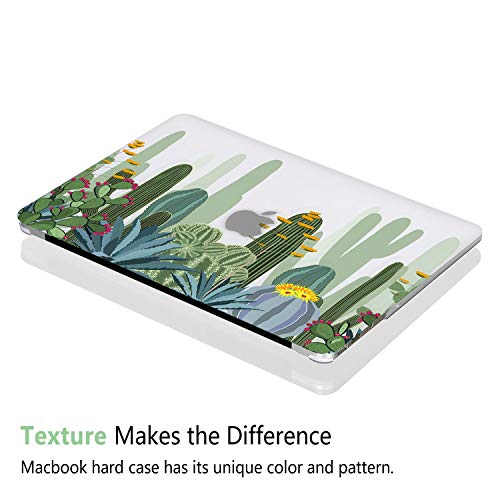 Case for MacBook Air 13-inch Laptop M5 M4 M3 M2 A3449 A3240 A3113 A2681 2026-2022 Release with Touch ID, 3D Effect Matte Clear See Through Hard Cover&Keyboard Cover, Cactus - color: Green Clear