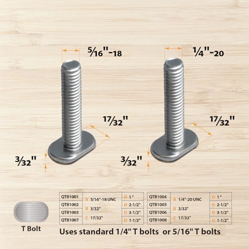 POWERTEC 71371V 24 Inch Double-Cut Profile Universal T-Track with Predrilled Mounting Holes, 4 PK, T Track for Woodworking Jigs and Fixtures, Drill Press Table, Router Table, Workbench - size: 24" T track, 4PK