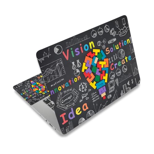 Laptop Decal Sticker Skin Cover for 11.6”12" 13" 13.3" 14" 15" 15.4" 15.6" | Netbook Vinyl Skin Sticker Cover Art Notebook PC Reusable Protector ( 2 Wrist Pad Included), Creative Bulb - color: Creative Bulb