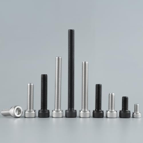 M5-0.8 x 35mm Bolt, 60PCS M5 Hex Socket Head Cap Screws Bolts, 304 Stainless Steel 18-8, Full Threads, with Hex Spanner - size: M5x35mm