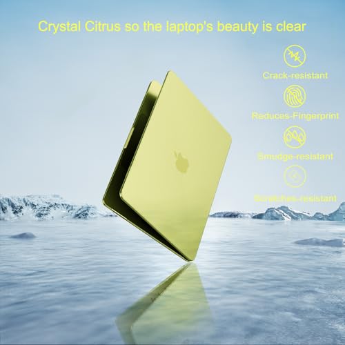 MOSISO Compatible with MacBook Neo Case 13 inch 2026 A3404 A18 Pro Chip | Scratch-Resistant Ultra-thin Protective Hard Shell Case Cover, Crystal Citrus - color: Crystal Citrus