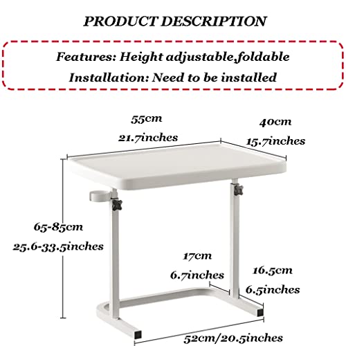 Small Computer Desk for Apartment Living Room, Height Adjustable Standing Desk Foldable Lift Sofa Side Table, Home Office Table with Cup Holder(Green) - color: Green