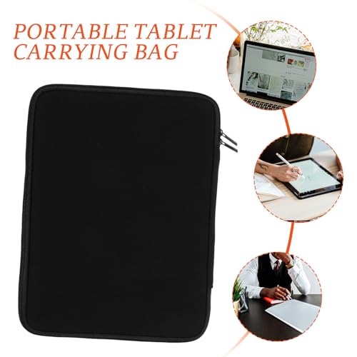 Homoyoyo Shockproof 13-inch Laptop Sleeve and Tablet Handbag for Office Use, Washable Neoprene Inner Bag Compatible with Apple Tablet, Black Protective Laptop Case