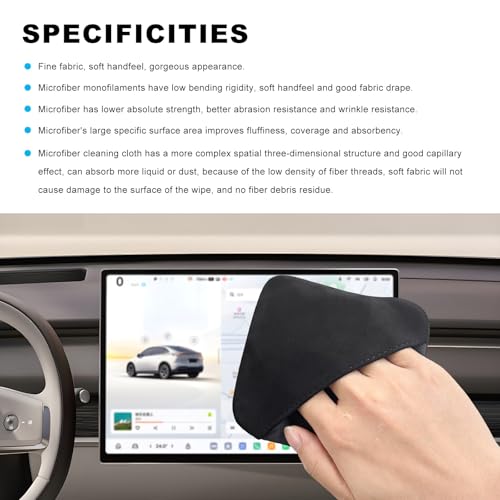 Ohleats Car Screen Cleaner, Microfiber Auto Screen Cleaning Pad, Foldable Touch Screen Cleaner Cloth for Vehicle Dashboard LCD Display, Interior Car Accessories (Square+Round) - color: Square+Round,2Pcs