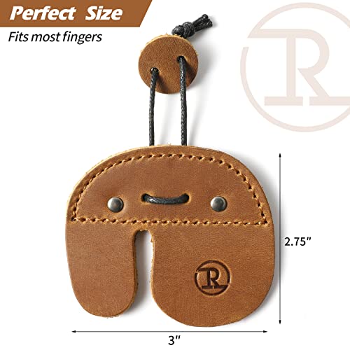 Leather Archery Finger Tabs,Handmade Archery Finger Guard for Shooting Practice Gear, Recurve Bow Fingers Tab - color: Yellow Brown