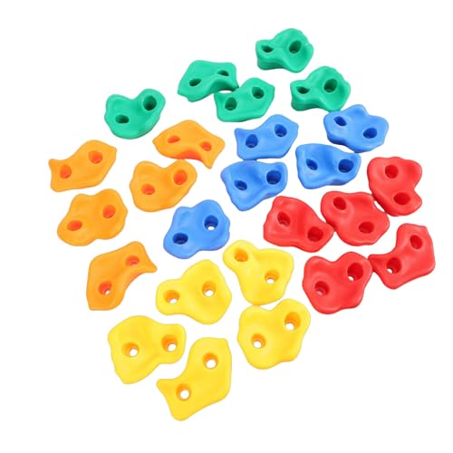 Rock Climbing Holds Set, Colorful Ergonomic Stones with Textured Grip for Indoor Outdoor Climbing Walls