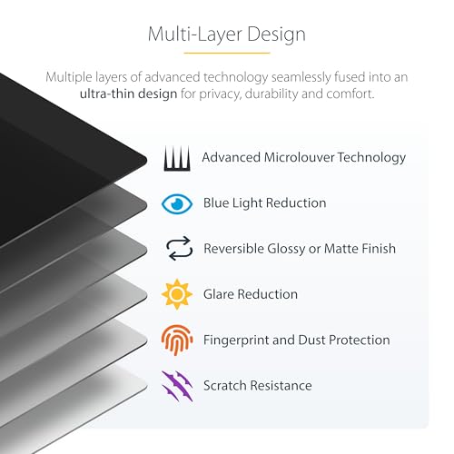 StarTech 16in MacBook Pro Magnetic Privacy Screen, Glossy Sides, Laptop | MacBook M1 M2 M3 M4 M5 Compatible, Reversible Anti-Glare Matte, Privacy Filter, +/-30 Deg. View - style: 16" MacBook Pro M1/M2/M3