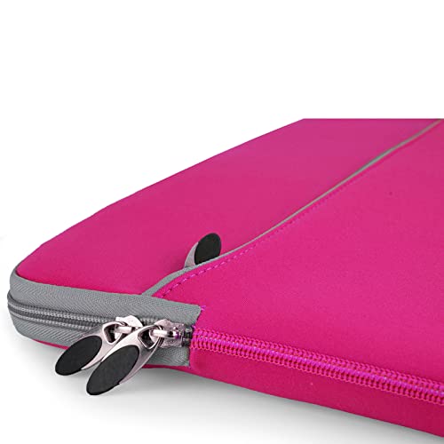 13 Inch Laptop Carrying Sleeve Neoprene Water Resistant Bag with Accessories Pocket-Compatible with AirBook 13 (Hot Pink) - color: Magenta