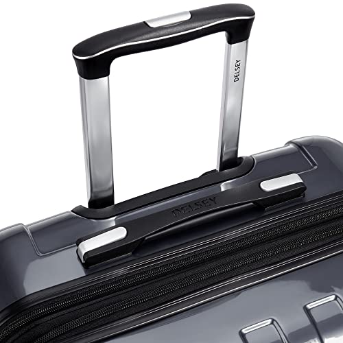 DELSEY PARIS Helium Aero Hardside Expandable Luggage with Spinner Wheels, Titanium, Checked-Medium 24 Inch - color: Titanium, size: Checked-Medium 24 Inch