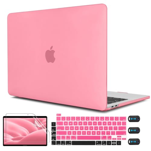 CISSOOK Case for MacBook Pro 13 Inch Pink A2338 A2251 A2289 Model | 4in1 Set Plastic Cover with Keyboard Cover for 2025-2016 MacBook Pro 13" M2 M1, Matte Pink - color: Matte Pink