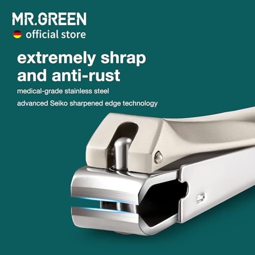 MR.GREEN Nail Clippers Stainless Steel Anti Splash Fingernail Cutter Manicure Tools Bionics Design Pedicure Scissor Nail Trimmer (Nail Clipper (Large)) - color: Nail Clipper (Large)