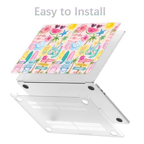 Compatible with MacBook Pro 14 inch Case Sea Beach Palm Tree | M5 M4 M3 M2 M1 2026-2021 A3427 A3426 A3434 A3112 A3185 A3401 A2918 A2992 A2779 A2442 | Cute Protective Hard Shell Matte Cover - color: Beach A, size: MacBook Pro 14 inch