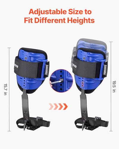 VEVOR Tree Climbing Spikes, 1 Pair Height-Adjustable Climbing Spurs, 350lbs Load Capacity Tree Climbing Gear with Straps, Arborist Equipment for Climbers, Hunting, Fruit Picking - color: Blue