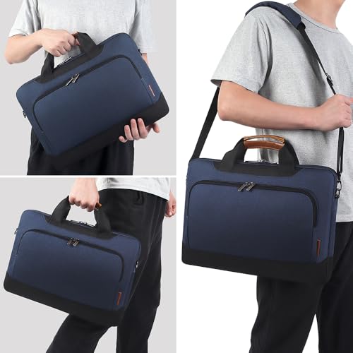 DOMISO 13.5-14 Inch Laptop Bag Business Briefcase Notebook Carrying Case Shoulderbag for MacBook Pro 14 Inch 2021 Model A2442 with M1 Pro/ M1 Max Chip & Touch ID,Blue - color: Blue, size: 13.5 - 14 Inch