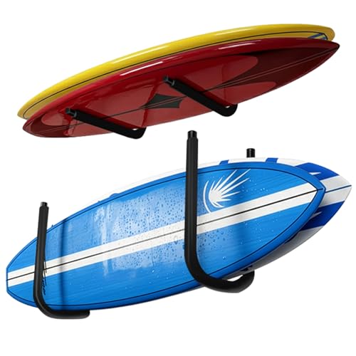 SUP Paddle Board and Kayak Storage Rack,Surfboard Wall Mount and Kayak Rack | Garage Ceiling Wall Storage Racks,Heavy-Duty Paddle Board Organizer,Up to 10" Thick and 50 lbs Max,Hang 1-3 Surf or SUP Board - style: 2 Set
