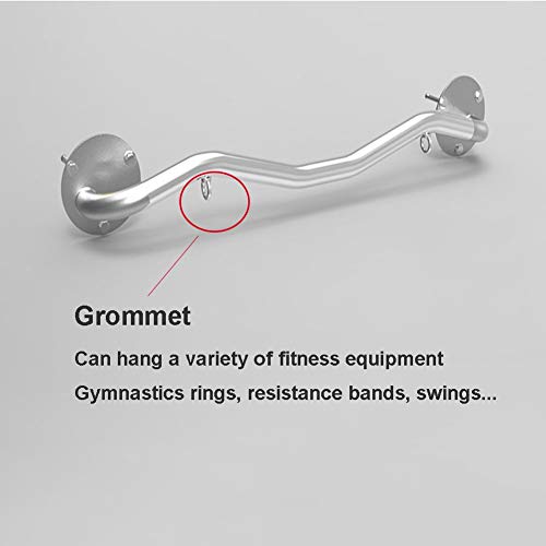AGYH Wall-Mounted Horizontal Bar, Home Pull-up Wrist Strength Training Finger Grip Ball, Rock Climbing Equipment, Load 200kg, Black/Silver - color: Silver