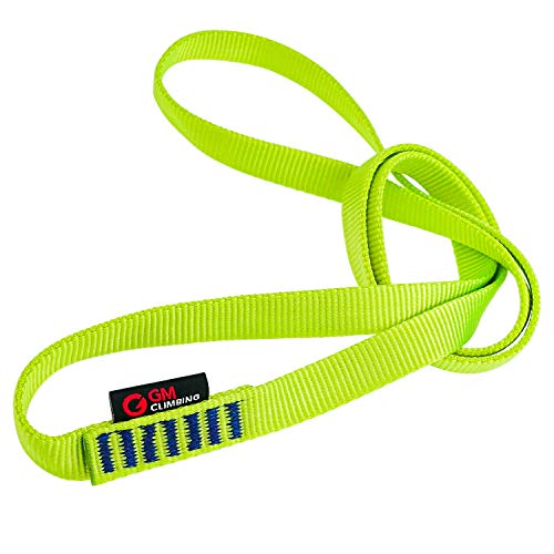 GM CLIMBING 16mm Nylon Sling Runner 22kN / 4950lbf CE UIAA Certified - color: Green, size: 120cm / 48inch | Single Unit