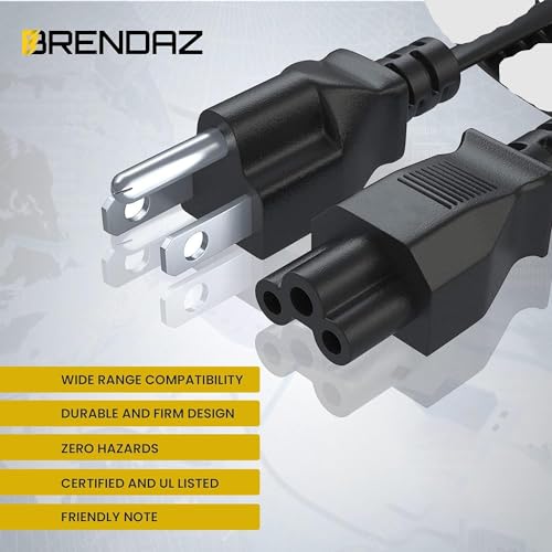 3 Prong Power Cord 10ft. NEMA 5-15P to C5 Power Cable for TV, Monitors, Chargers, Computers, Compatible with Dell, HP, Toshiba, Lenovo, Acer, LG TV's (10-Feet) - size: 10-Feet