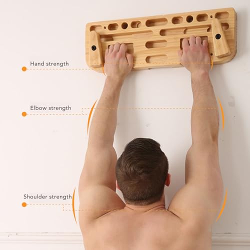 Training Hang Board for Climbing Enthusiasts Solid Wood, Multi - Grip Hole, Enhanced Strength Exercise for Home Gym and Outdoor Use
