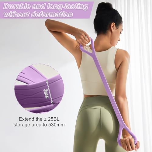 Figure 8 Fitness Band with Handle,Exercise for Arm & Shoulder,Yoga,Stretch | Non-Slip Ropes ,Elastic Bandsfor Women,Back Training Exercise Equipment - color: purple