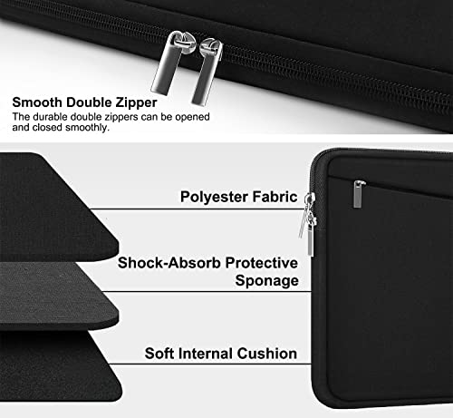 Laptop Sleeve 15.6 inch, Durable Slim Computer Carrying Bag Protective Case | Laptop Case, Computer Sleeve Handbag with Front Pocket, Laptop Cover for 15-16 Inch HP, Dell, Lenovo, Asus, Notebook, Black - color: Black, size: 15.6 Inch
