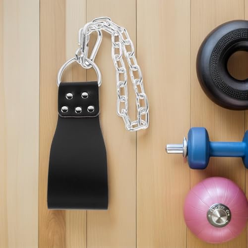 VALICLUD Weighted Pull up Belt with Iron Chain Heavy Duty Fitness Weightlifting Belt for Men for Bodybuilding Gym Training Pullups and Squats