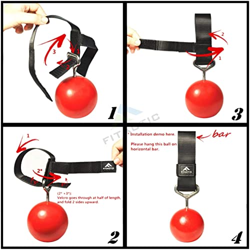 Rock Climbing Solid Training Cannonball Bomb Power Pull Up Ball Hold Grips for Straps for Finger, Forearm, Biceps, Back Muscles - color: Black (Groove 3")