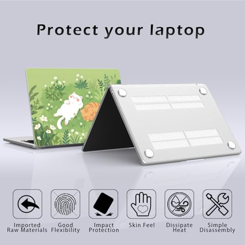 Compatible with MacBook Neo 13 inch Case 2026 Cute Cat Flower | Release Model A3404 with A18 Pro Chip | Kitten Protective Hard Shell Matte Cover for MacBook Neo 13'' - color: Cat G, size: MacBook Neo 13 inch