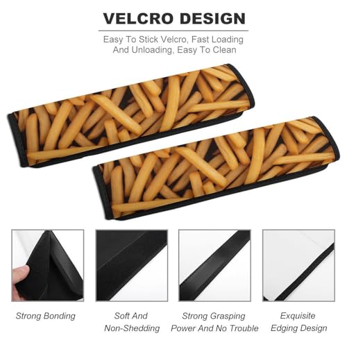 2 Pack Golden French Fries Car Seat Belt Pad Breathable Shoulder Harness Cover for Adult Use, Stroller Pushchair High Chair, Pressure Relief - color: Pattern 427