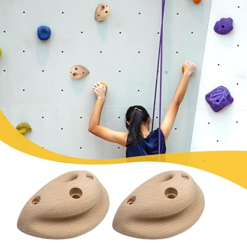2 Pieces Wooden Rock Climbing Holds Climbing Wall Grips Training Board Blocks for Home