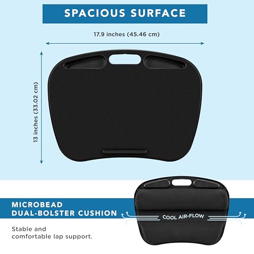 LAPGEAR MyDesk Lap Desk – Black, Fits 15.6” Laptops - color: Black, size: Single Unit