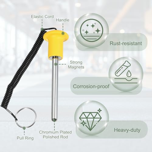 Gym Pin Weight Stack Pin Strength Training Lifting Equipment Replacement with Pull Rope Fitting for Club - color: Yellow, size: 0.4 x 4.1 Inch