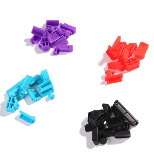 13Pcs/Set Protective Silicone USB RJ45 Port HDMI Interface Cover Anti-Dust Plug Dust Stopper Computer Accessories Dustproof Cover(Purple) - color: purple