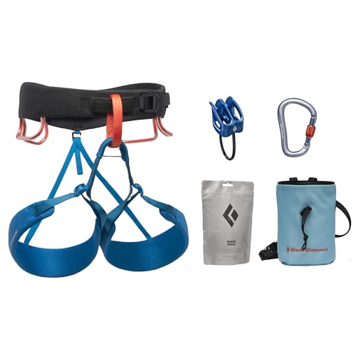 BLACK DIAMOND Men's Momentum Rock Climbing Harness, Adjustable Loops - color: Kingfisher Package 1.0, size: XXL (40-45" Waist)