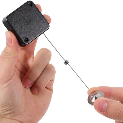 3pcs Retractable Anti Theft Cable Lock Security Pull Box with Steel Wire 1m Length and Locking End Cap for Laptop Tablet Phone Safety