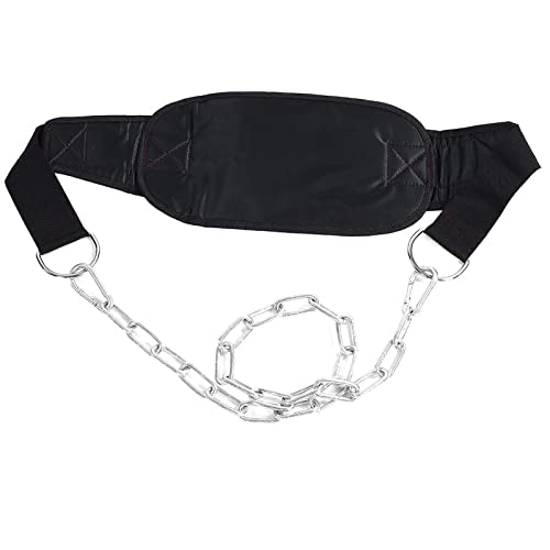 Dip Belt with Chain, Drop Weighted Pull Up Belt Heavy Duty Fitness Waistband Waist rt Gym Weightlifting Strap Equipment for Men Women