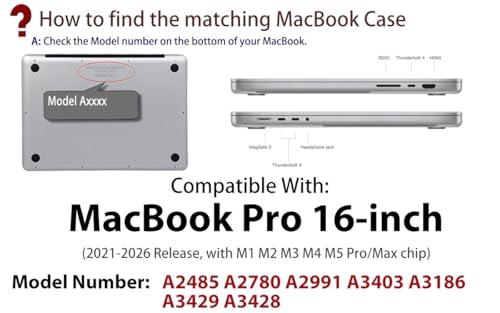 UESWILL Compatible with MacBook Pro 16 inch Case 2021-2026 Release M5 M4 M3 M2 M1 Pro Max chip Model: A3429 A3428 A3403 A3186 A2991 A2780 A2485, Matte Hard Shell Cover, Gray - color: Gray, size: MacBook Pro 16" (M1 M2 M3 M4 M5)